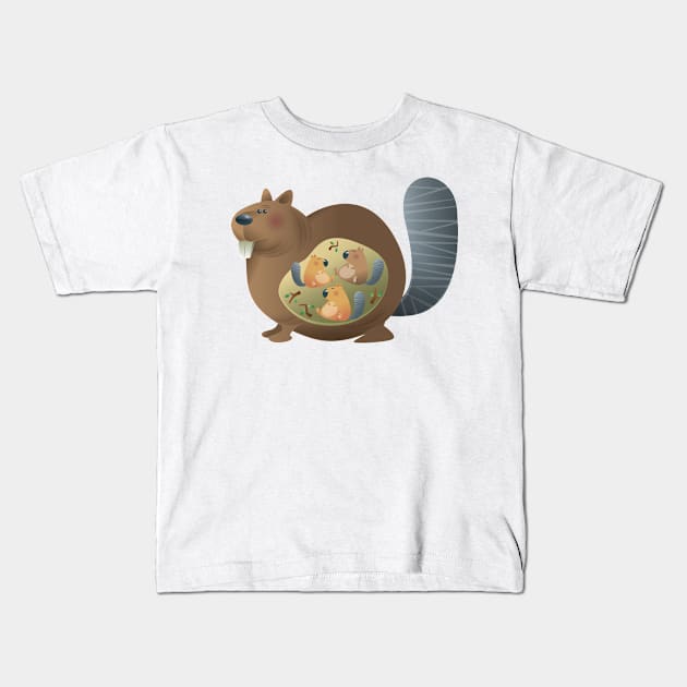 Beaver Kids T-Shirt by viSionDesign